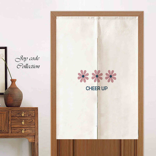JoySwallow Personalized Doorway Curtain, Pink Daisy Flowers Door Curtain, Floral Door Tapestries for Home, Flower Door Curtain for Kitchen, Daisy Curtain for Bedroom Decoration, Privacy Divider Curtain with Rod