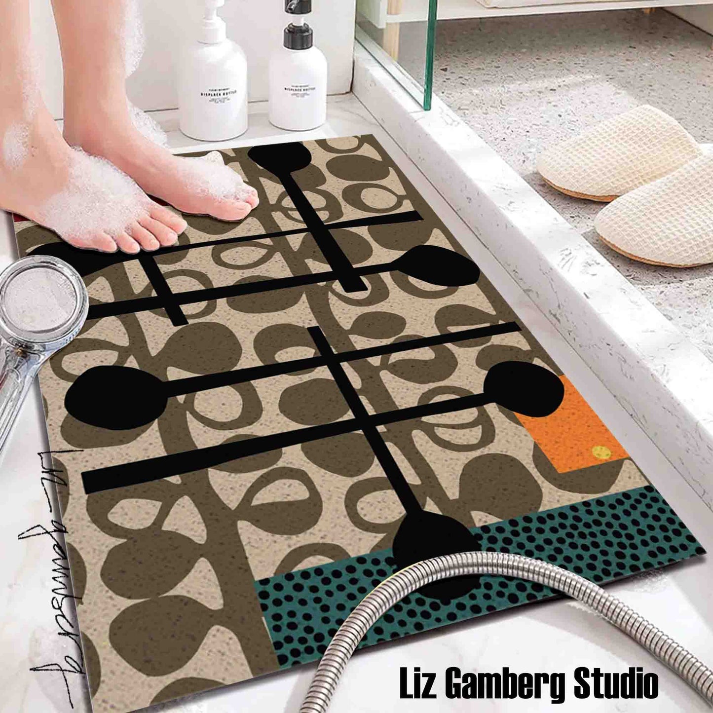Day+15 sm PVC Coil Bath Tub Mat by Liz Gamberg Studio from US