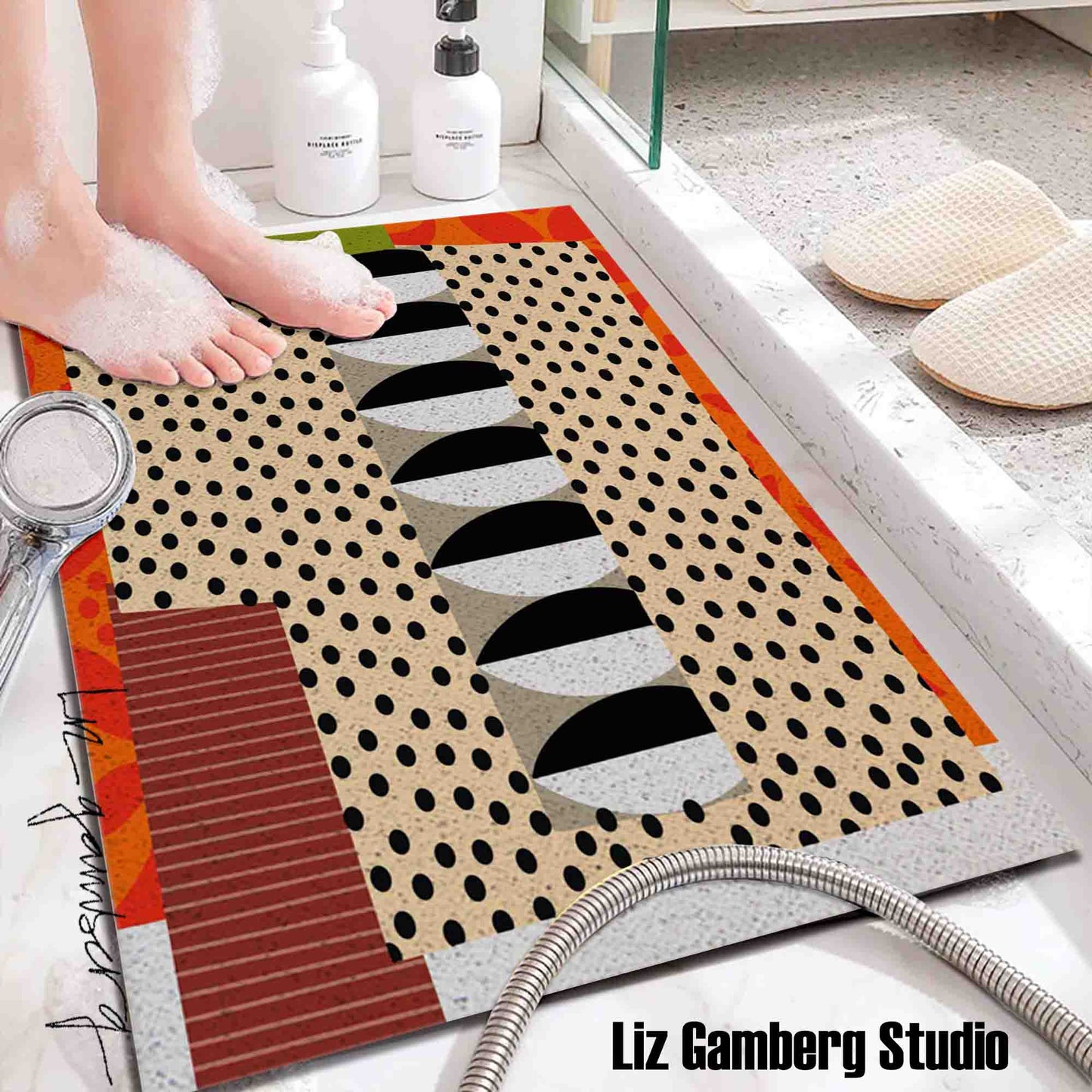 Day+18 sm PVC Coil Bath Tub Mat by Liz Gamberg Studio from US