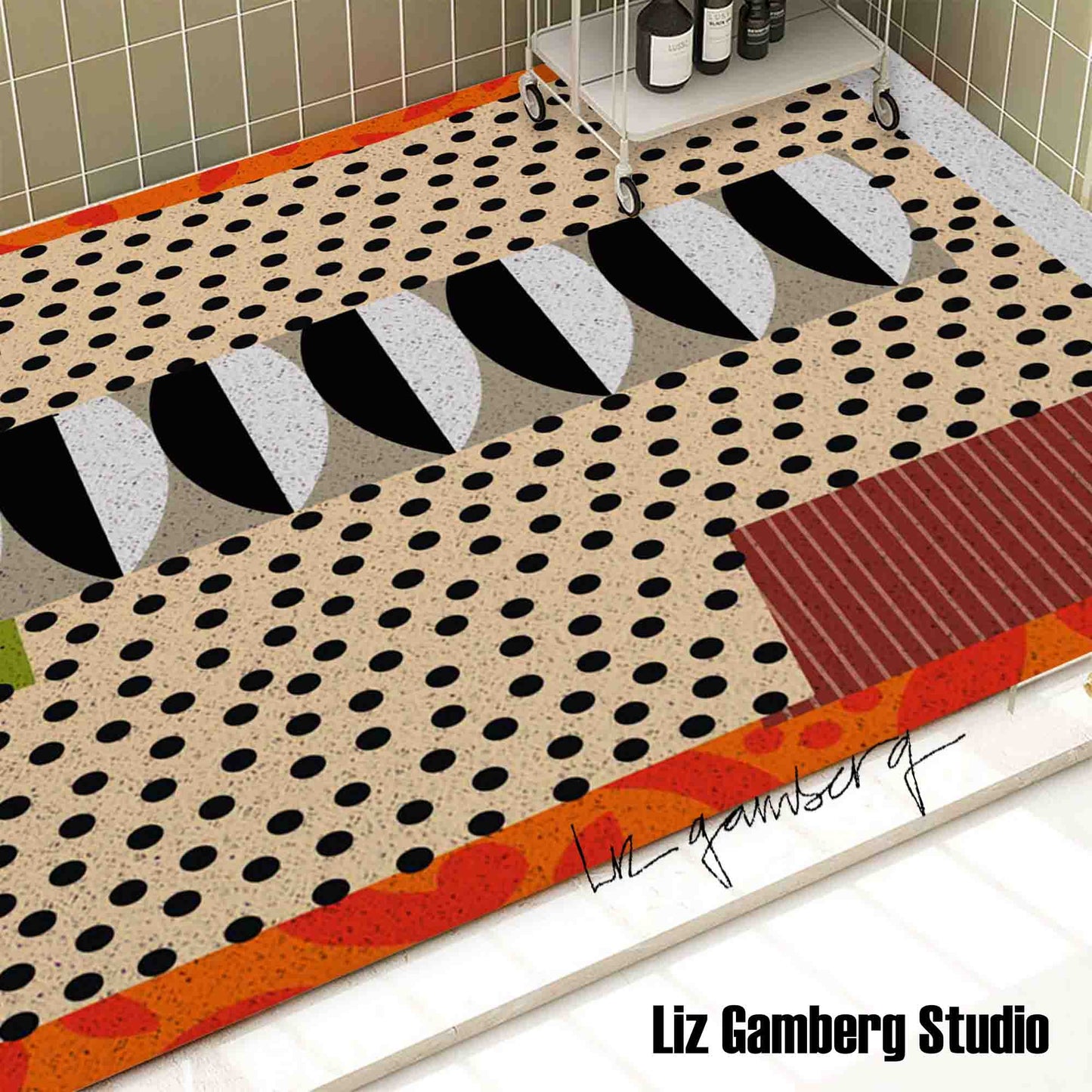 Day+18 sm PVC Coil Bath Tub Mat by Liz Gamberg Studio from US