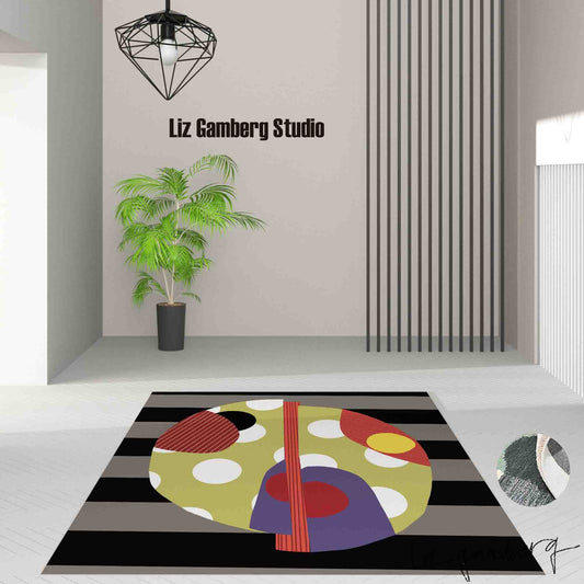 Day+27 sm Handmade Yarn Dye Living Room Rug by Liz Gamberg Studio from US