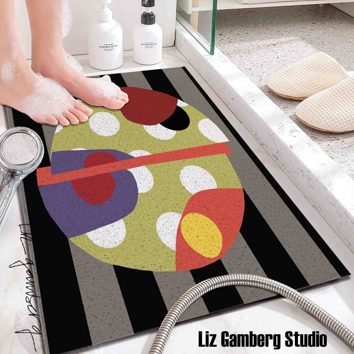 Day+27 sm PVC Coil Bath Tub Mat by Liz Gamberg Studio from US