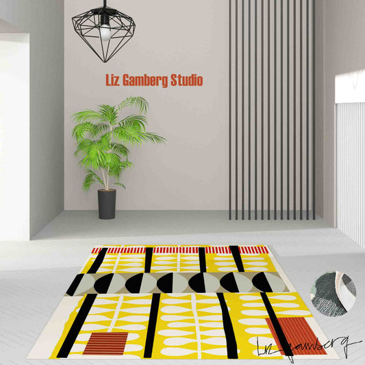 Day+7 sm Handmade Yarn Dye Living Room Rug by Liz Gamberg Studio from US