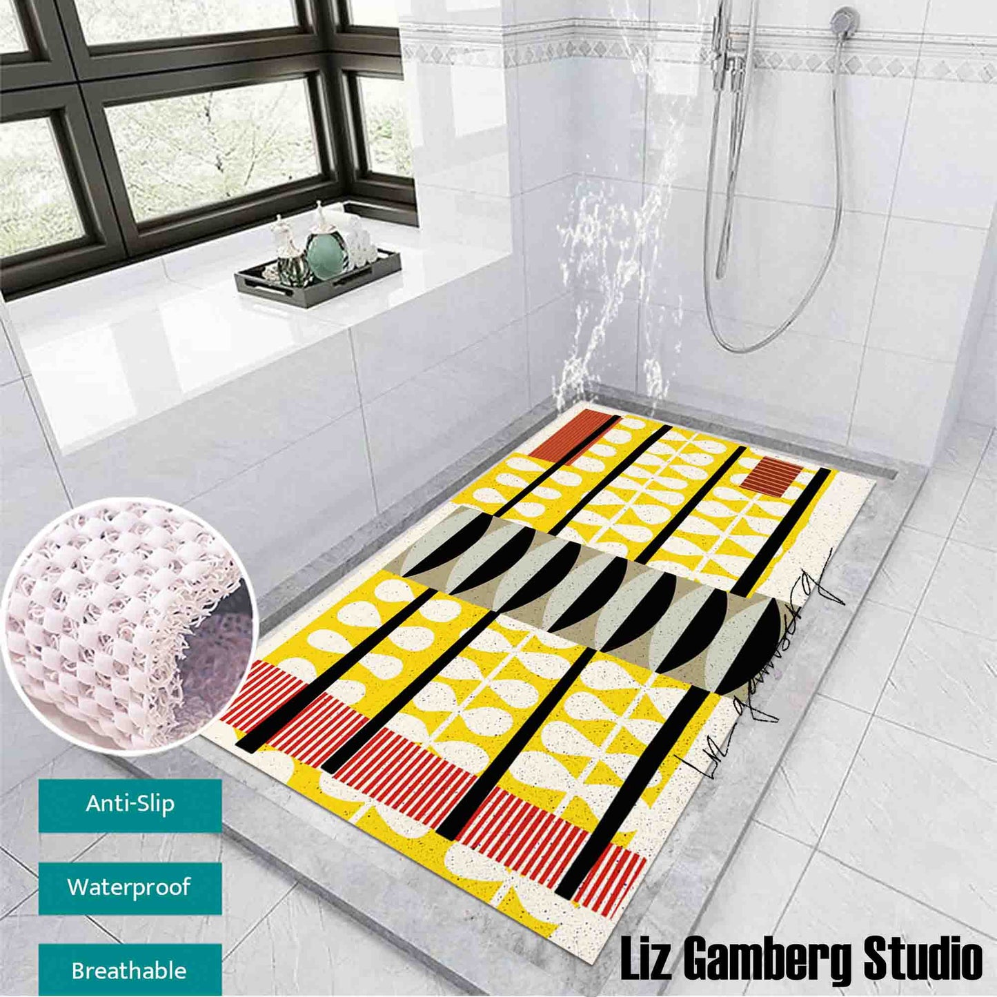 Day+7 sm PVC Coil Bath Tub Mat by Liz Gamberg Studio from US