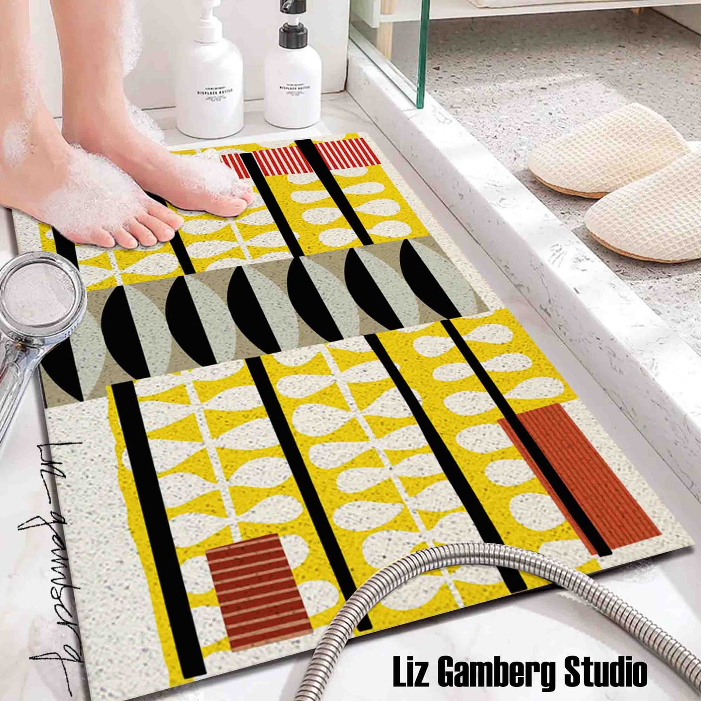 Day+7 sm PVC Coil Bath Tub Mat by Liz Gamberg Studio from US