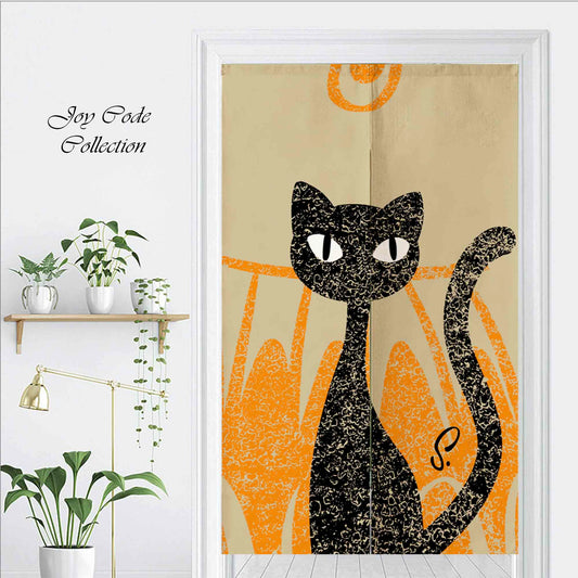 JoySwallow Egyptian Style Cat Doorway Curtain, Kitty Door Tapestries for Home, Pink Door Curtain for Kitchen, Animal Curtain for Bedroom Decoration, Privacy Divider Curtain with Rod