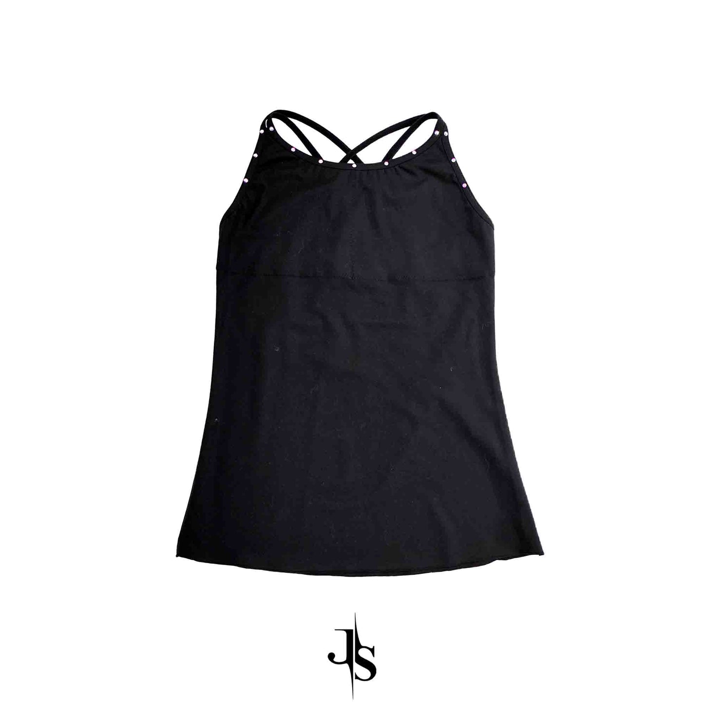 Custom Figure Skating Base Layer Camisole – Crystal-Embellished Straps, Pad Pockets