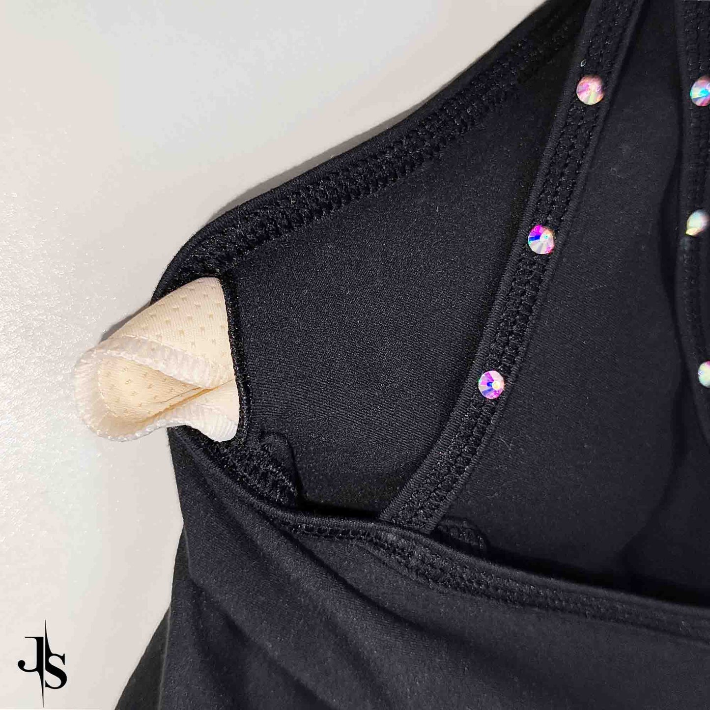 Custom Figure Skating Base Layer Camisole – Crystal-Embellished Straps, Pad Pockets