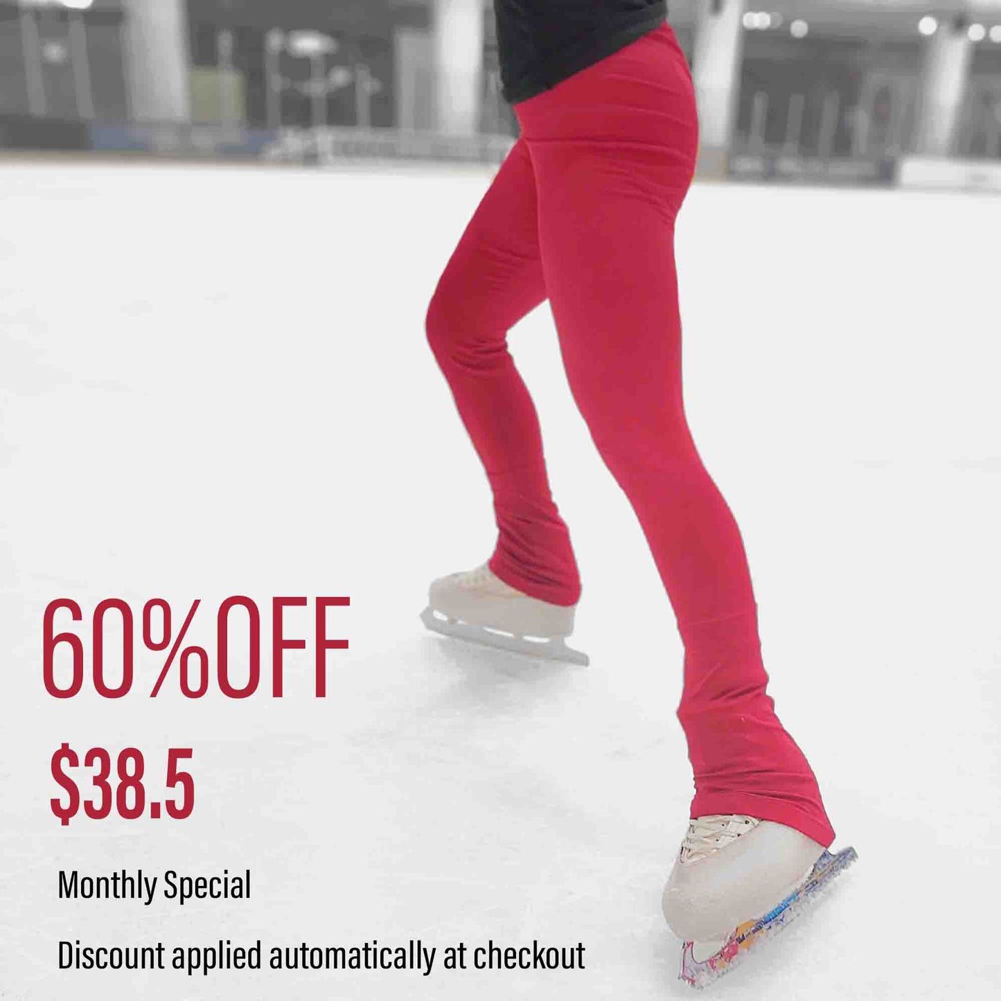 Maßgefertigte, einfarbige Eiskunstlauf-Leggings/Hosen – Hüftpolstertaschen optional