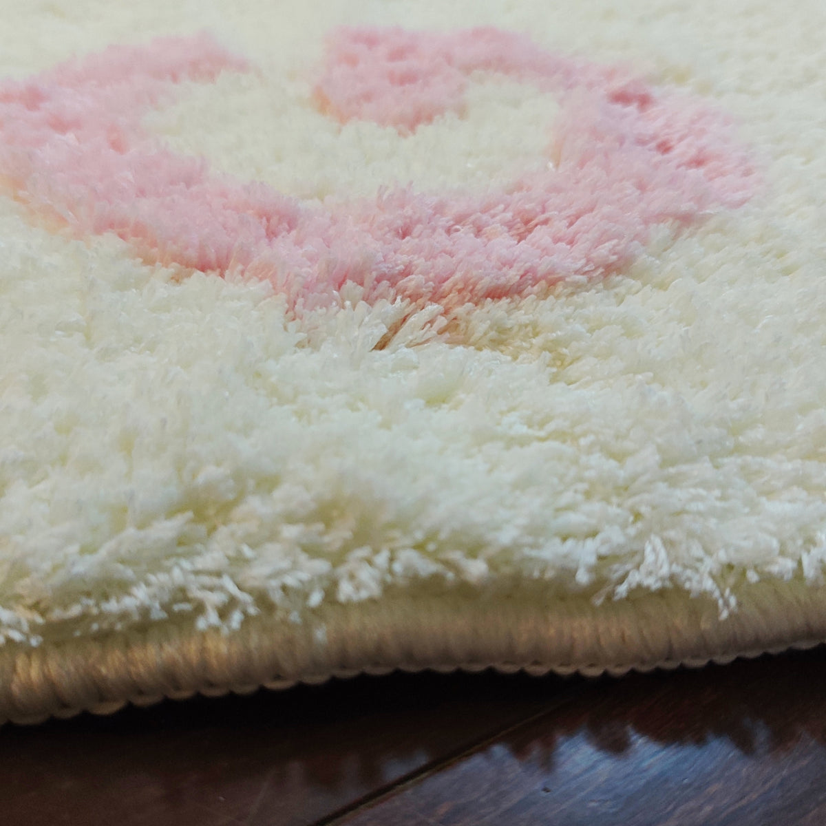 JoySwallow Get Naked Tufted Runner Rug, Pink Lettering on Cream White, Bedroom or Bathroom Rug