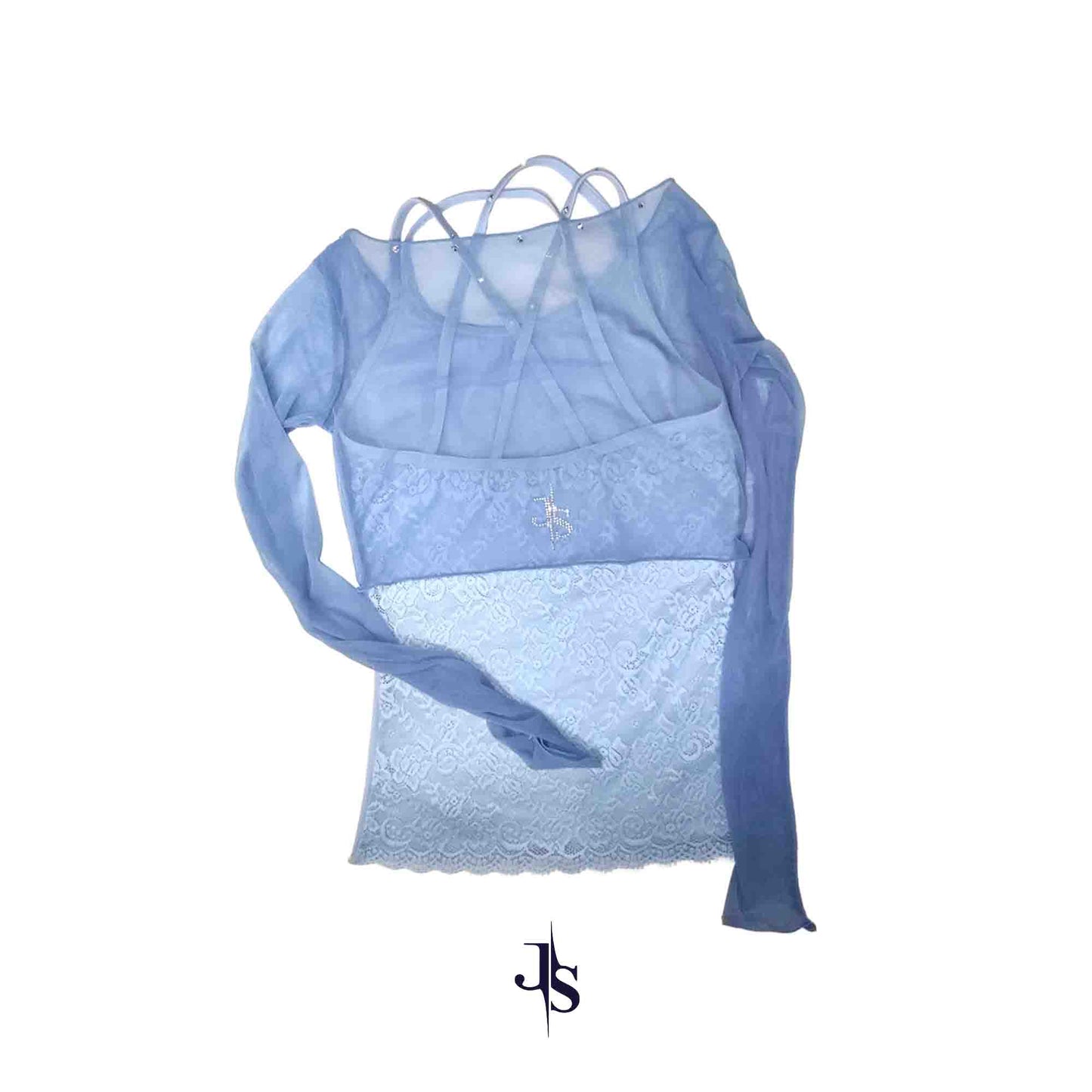 Camisola interior personalizada para patinaje artístico: tirantes con cristales y bolsillos para almohadillas