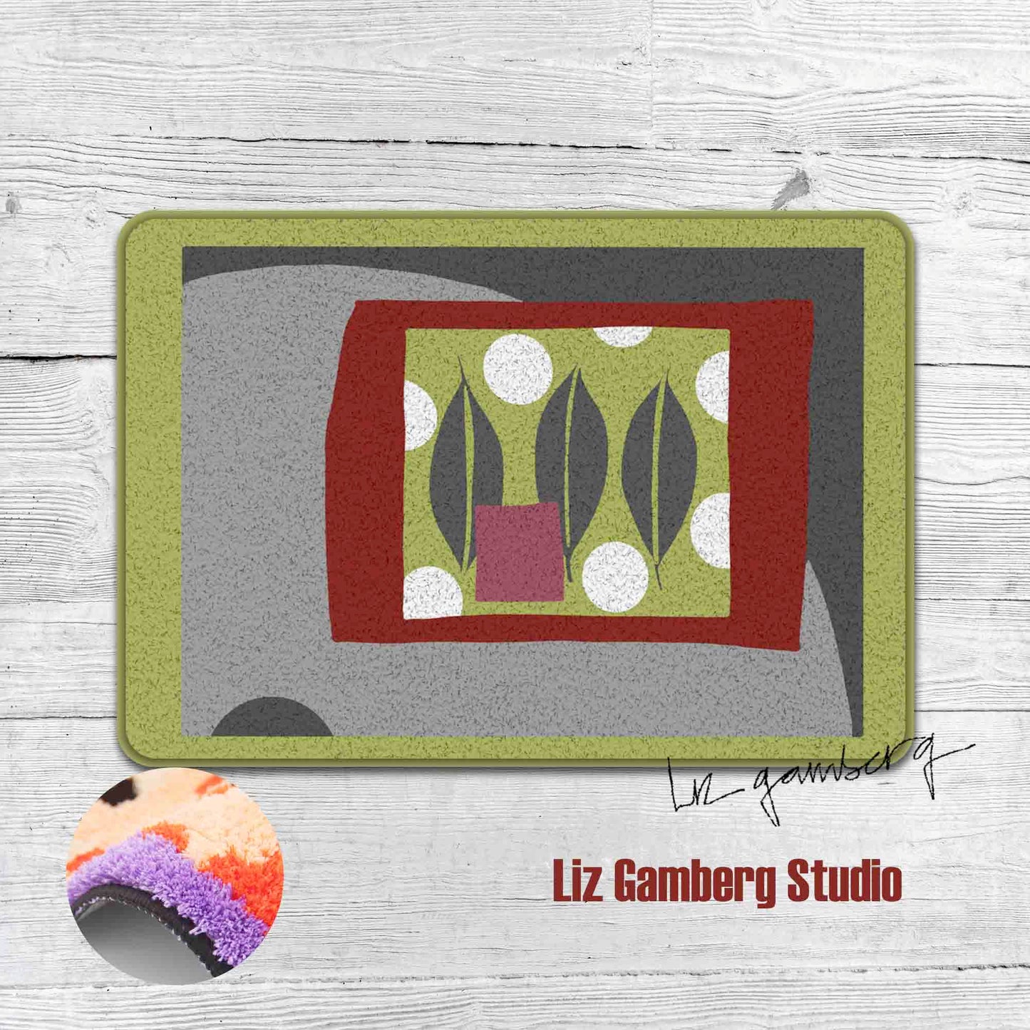 Leaf Trio Tufted Bathmat by Liz Gamberg Studio from US