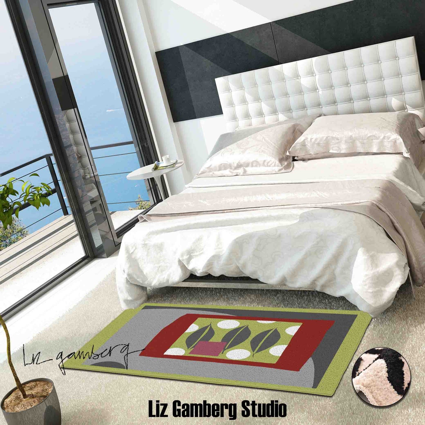 Leaf Trio Tufted Bathmat by Liz Gamberg Studio from US