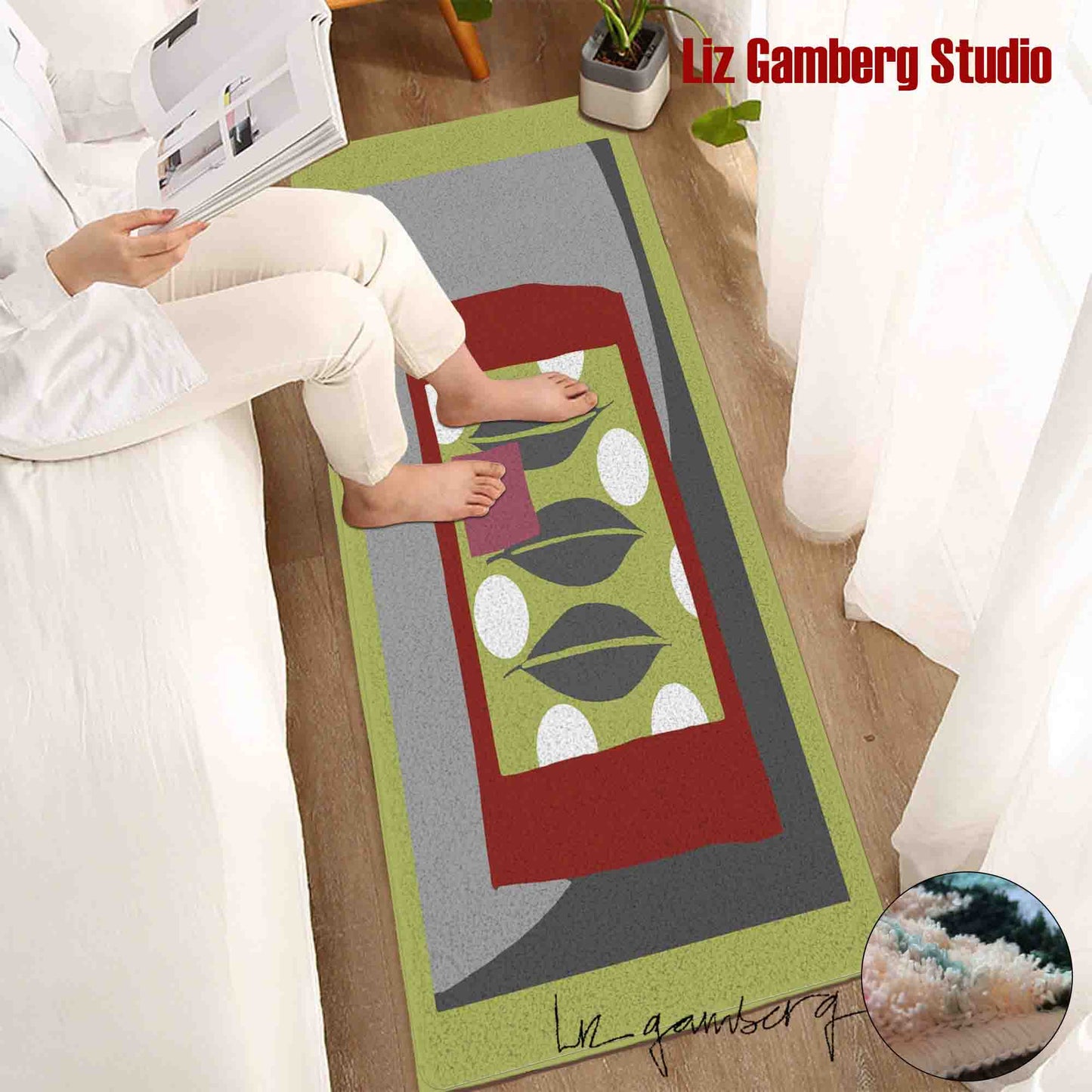 Leaf Trio Tufted Bathmat by Liz Gamberg Studio from US