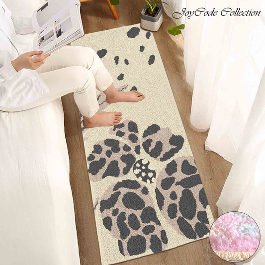 JoySwallow Pink Buttercup Flower Mat, Tufted Bathmat, Flower Bedroom Runner, Floral Area Rug
