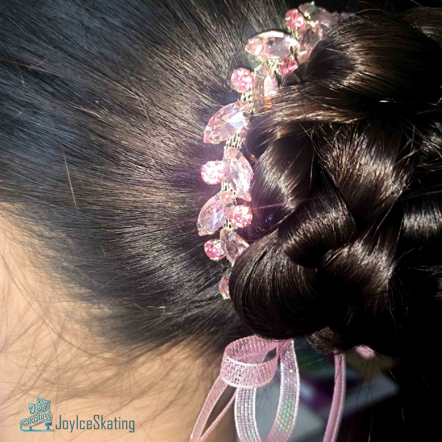 Figure Skating Hairpiece, Custom Rhinestone Bun Wrap, Ballroom Hair Accessory, Crystal Glass Wedding Headdress