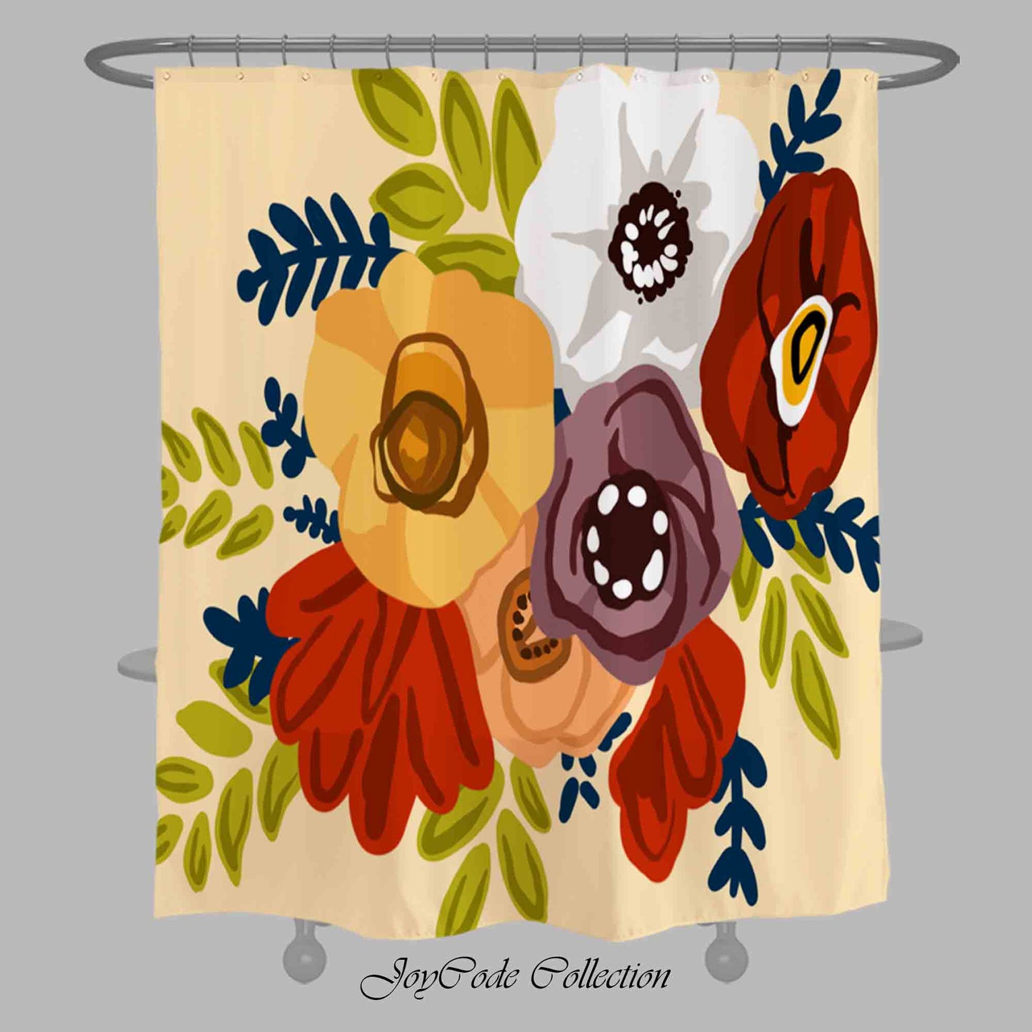 JoySwallow Rose flower bouquet Shower Curtain, Leaves Waterproof Curtains, Floral Machine Washable Shower Curtains, flower Heavy Weighted Bath Curtains with hooks