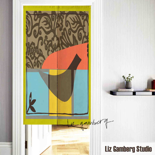 Solo Bird Doorway Curtain by Liz Gamberg Studio from US