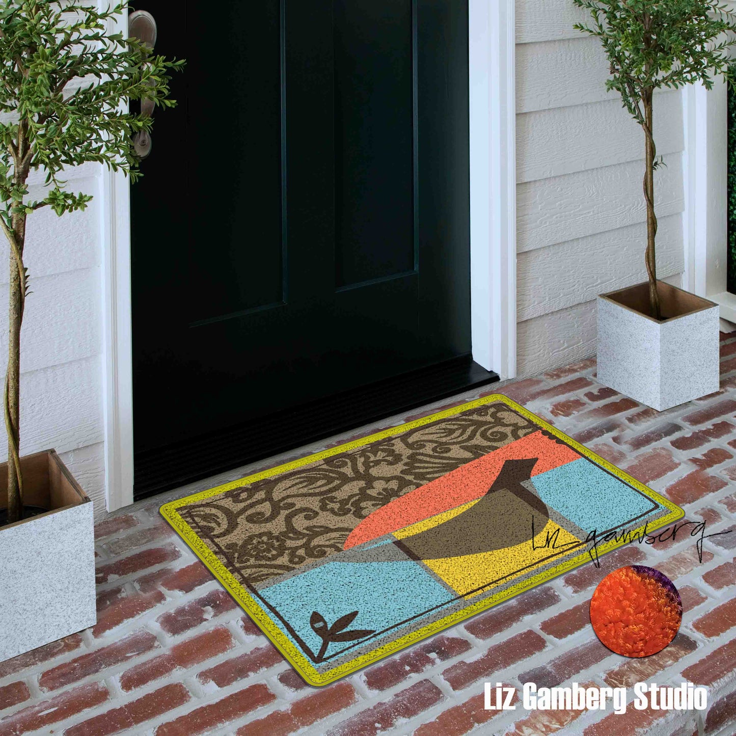 Solo Bird Flannel Door Mat by Liz Gamberg Studio from US