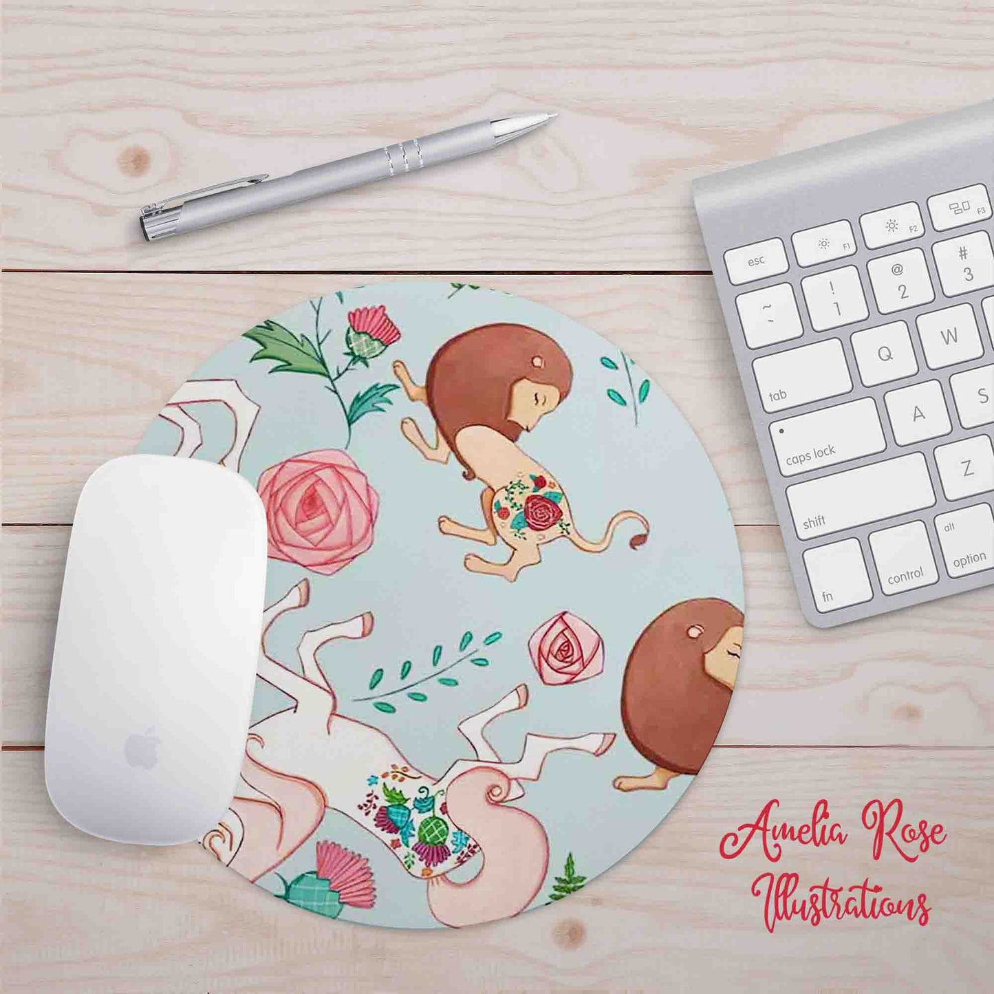 The Lion and the Unicorn Mousepad by AmeliaRose Illustrations from UK