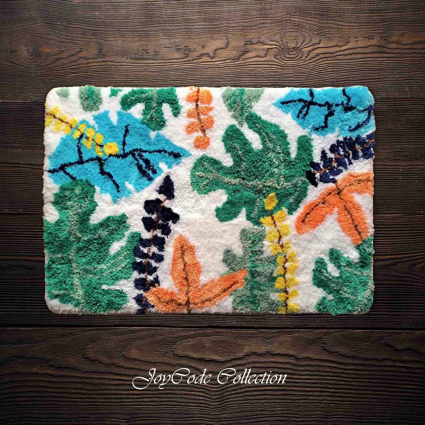 JoySwallow Tropical Rainforest Colorful Leaves Tufted Bathmat Rug Area Rug Bedroom Rugs