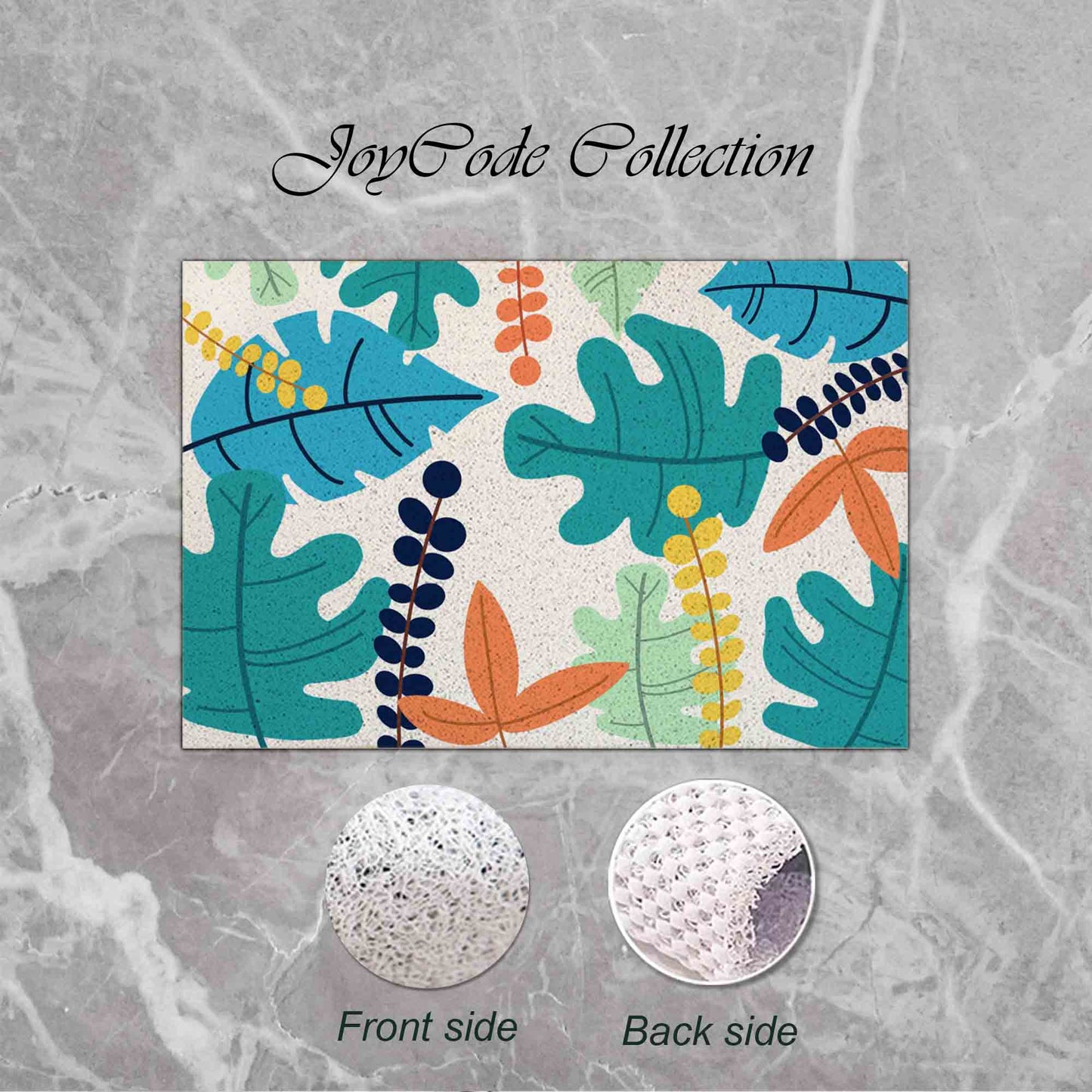 JoySwallow Personalized Bathtub Mat, Tropical Rainforest Colorful Leaves Tub Mat, PVC Coil Permeable Bath Mat, Floral Drainable Bath Rug, Anti Skid Bathmat