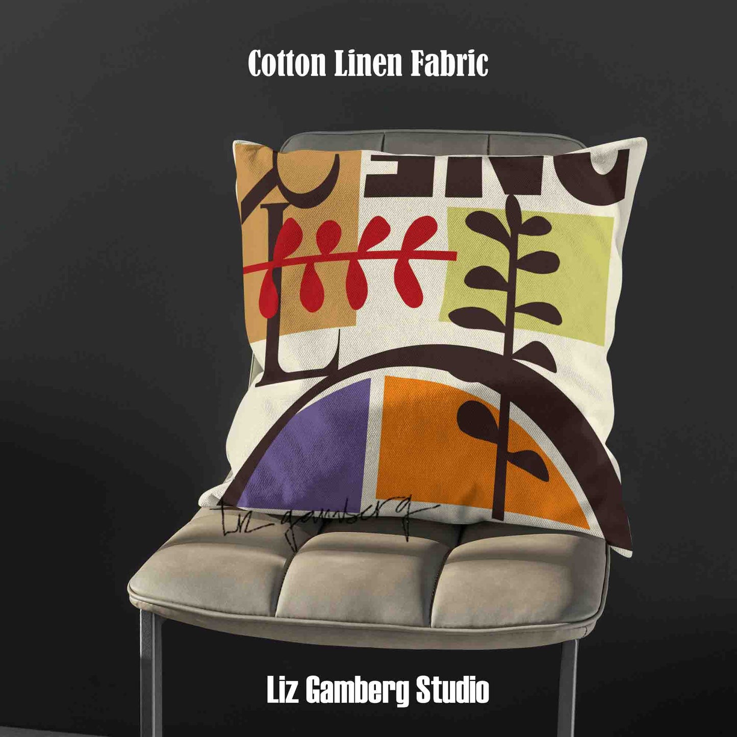 Vines Meeting Velvet | Linen Cotton | Satin Throw Pillow Covers without Inserts by  Liz Gamberg Studio from US
