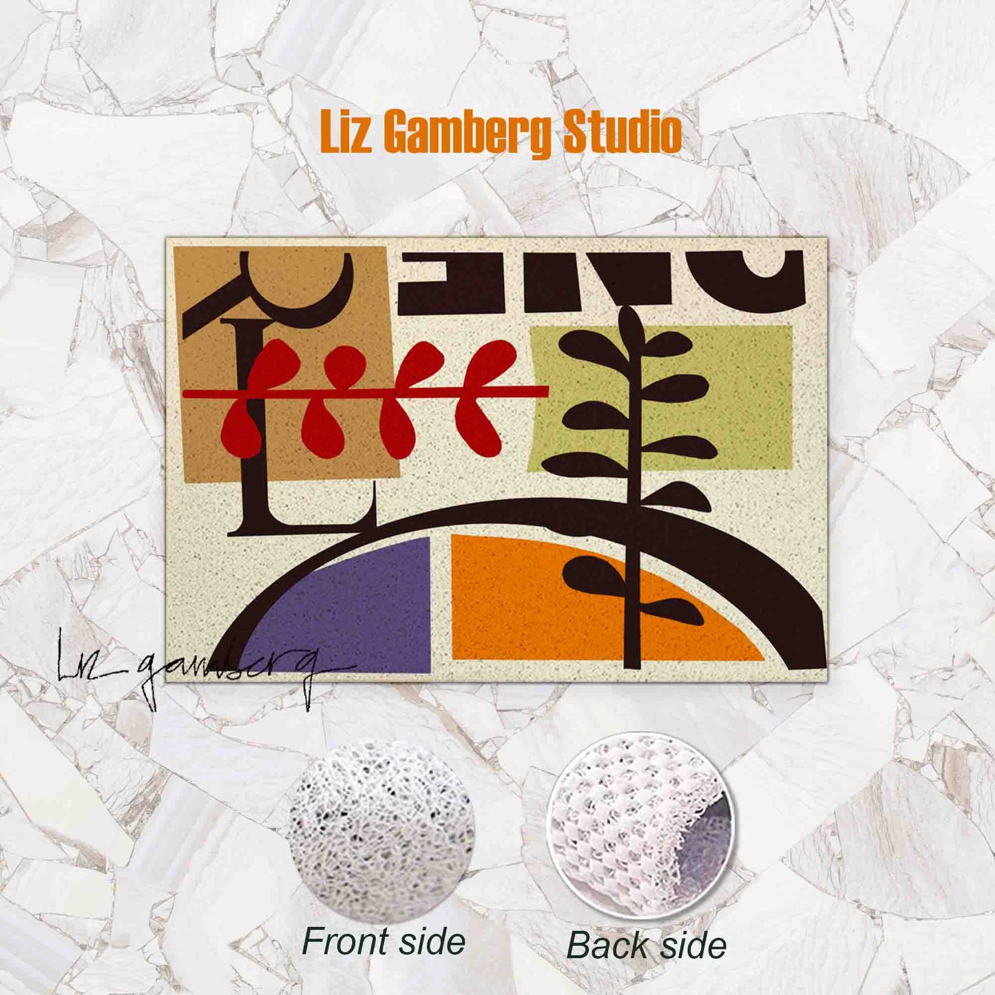 Vines Meeting PVC Coil Bath Tub Mat by Liz Gamberg Studio from US