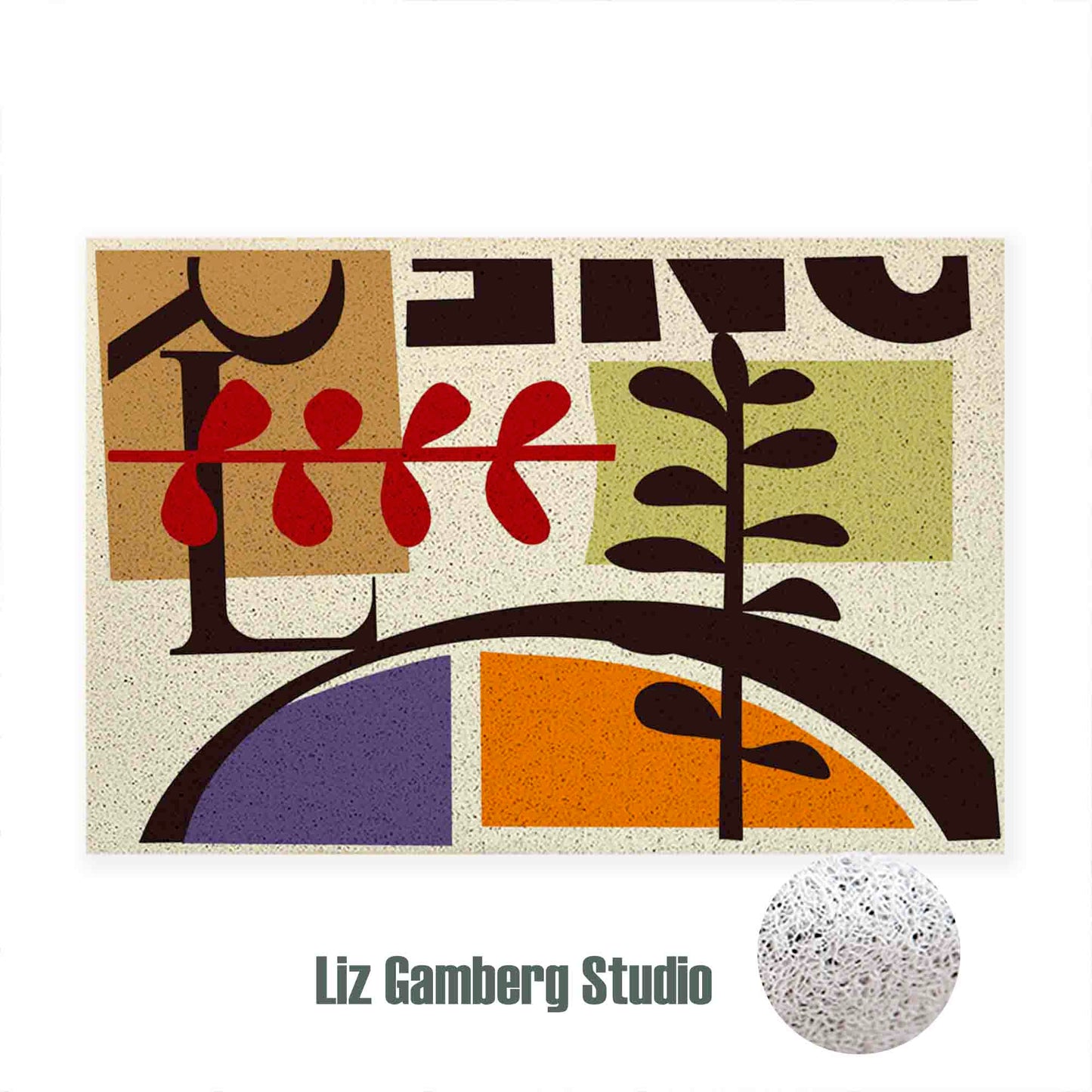 Vines Meeting PVC Coil Door Mat by Liz Gamberg Studio from US