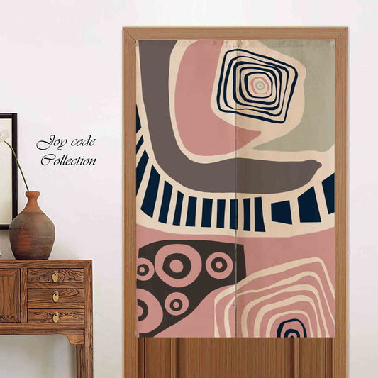 JoySwallow Personalized Doorway Curtain, Abstract Architecture Geometry Doorway Curtain, Geometrical Door Tapestries for Home, Blocks Door Curtain for Kitchen, Curtain for Bedroom Decoration, Privacy Divider Curtain with Rod