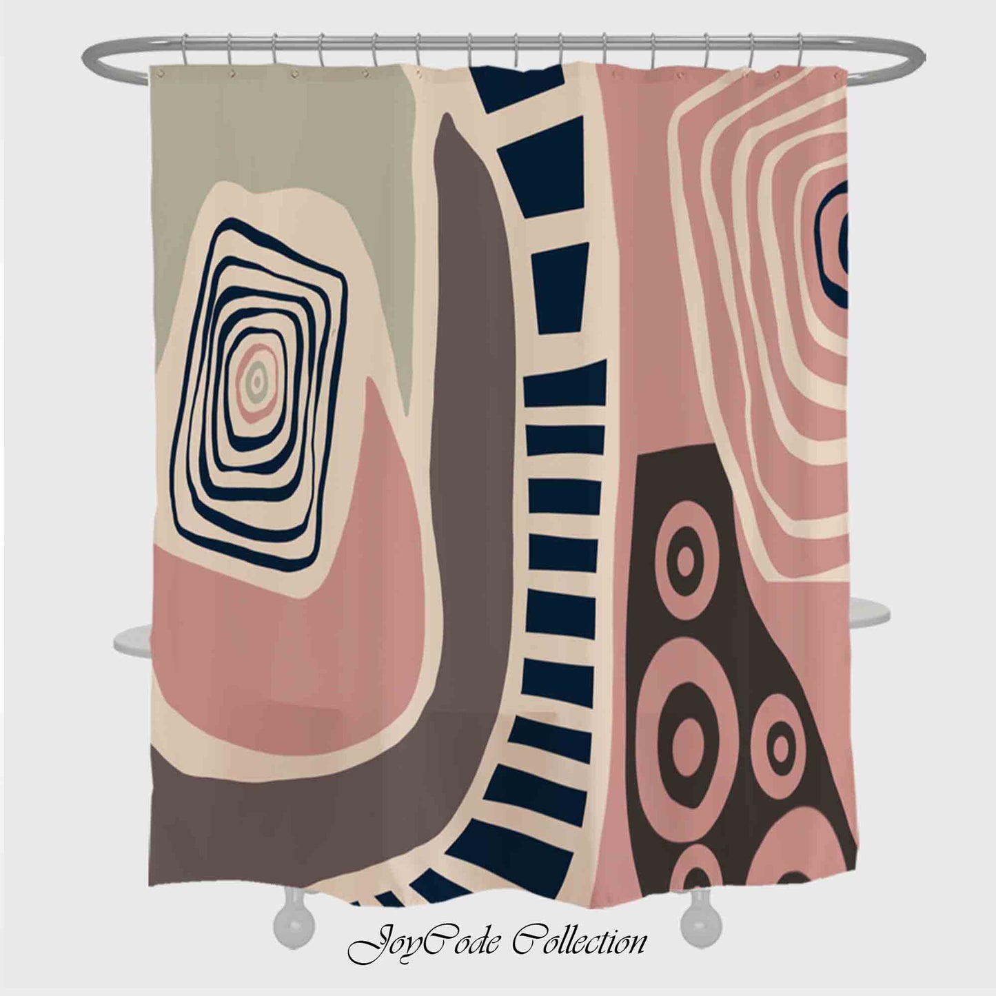 JoySwallow Personalized Shower Curtain, Abstract Architecture Geometry Shower Curtain, Landscape Waterproof Curtains, Colorful blocks Curtains, Machine Washable Curtain, Heavy Weighted Bath Curtains with hooks