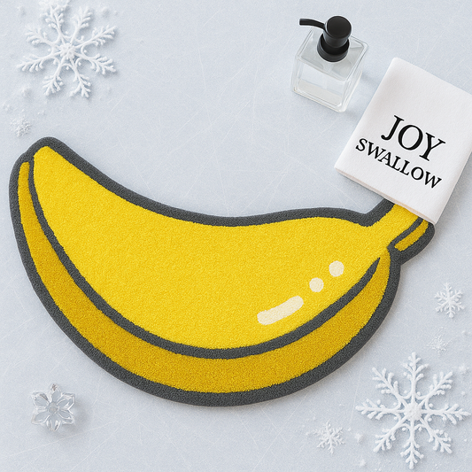 JoySwallow Irregular Banana Tufted Bathmat, Banana Bathroom Rug, Fruit Area Rug, Banana Bedroom Rugs
