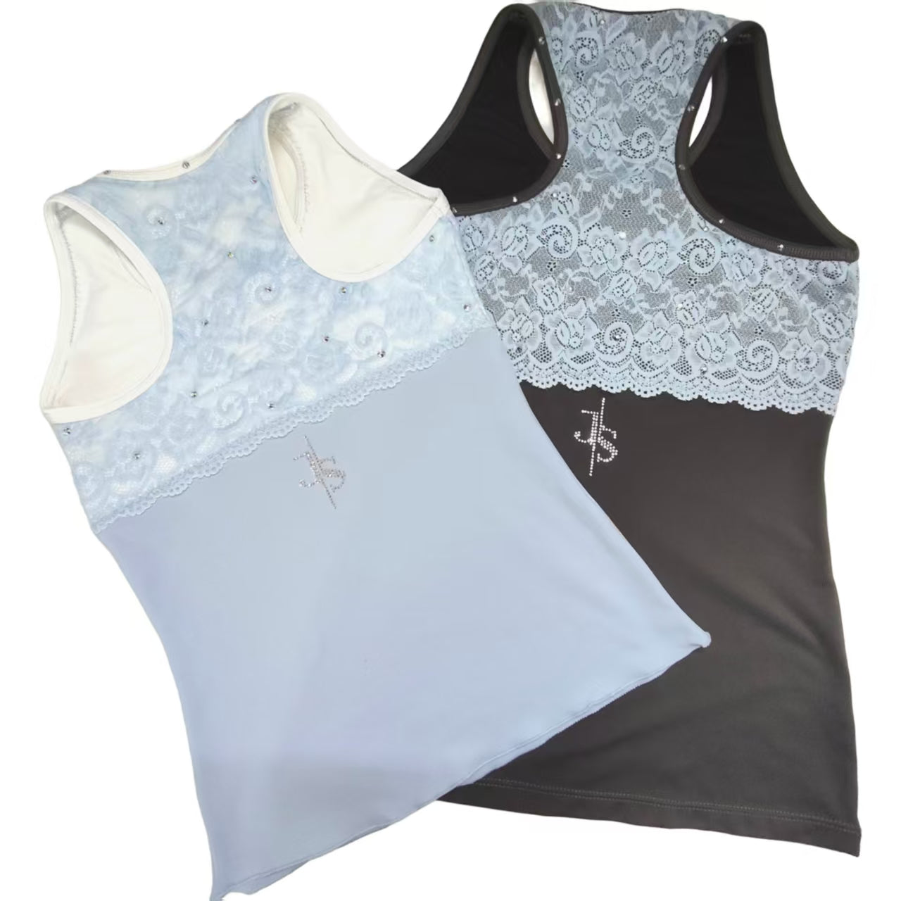 Custom Figure Skating Lace Racerback Training Top | Soft Brushed Stretch Practice Tank