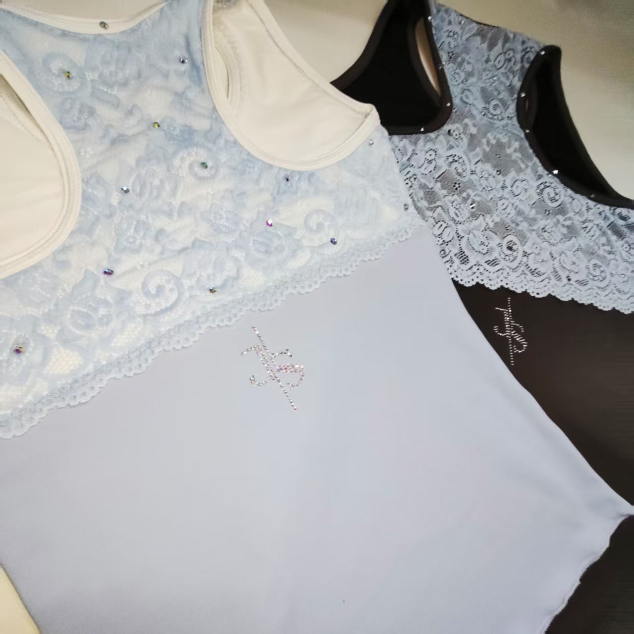 Custom Figure Skating Lace Racerback Training Top | Soft Brushed Stretch Practice Tank