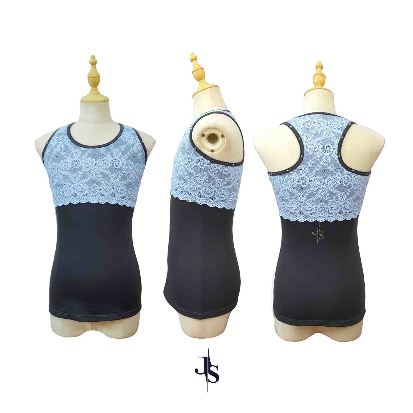 Custom Figure Skating Lace Racerback Training Top | Soft Brushed Stretch Practice Tank