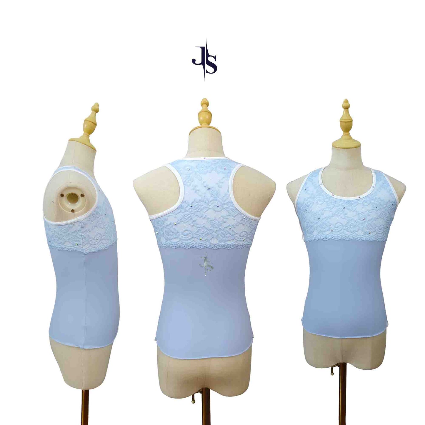 Custom Figure Skating Lace Racerback Training Top | Soft Brushed Stretch Practice Tank