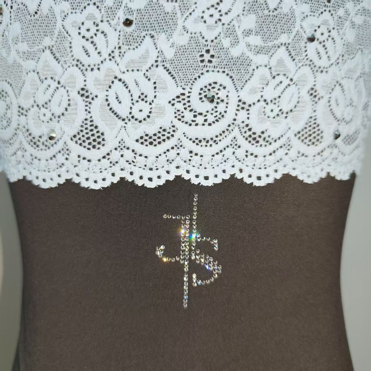 Custom Figure Skating Lace Racerback Training Top | Soft Brushed Stretch Practice Tank