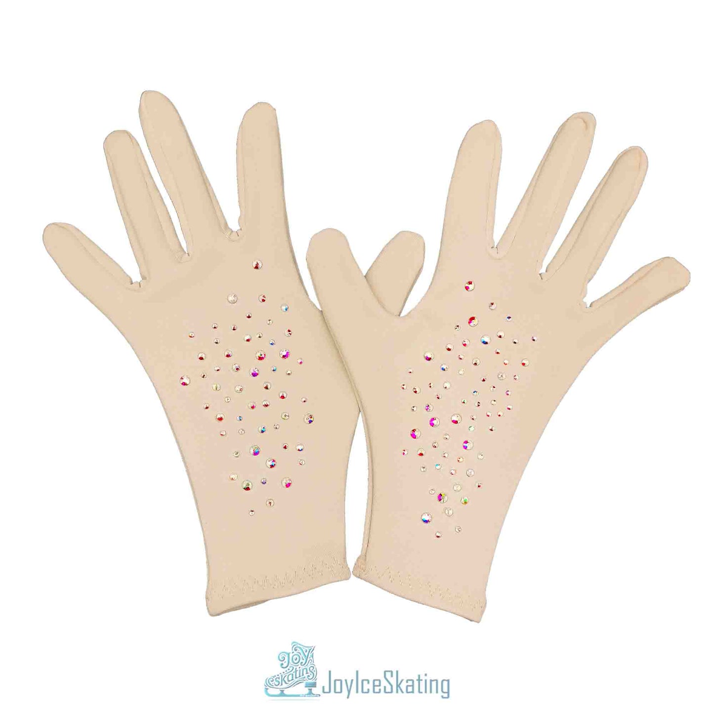 Custom Rhinestone Figure Skating Gloves: Thick Stretch Fleece without Padded Palm