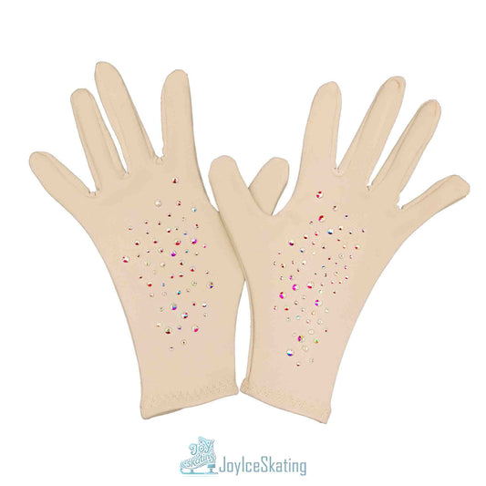 Custom Rhinestone-embellished Figure Skating Gloves: Thickened Stretch Fleece