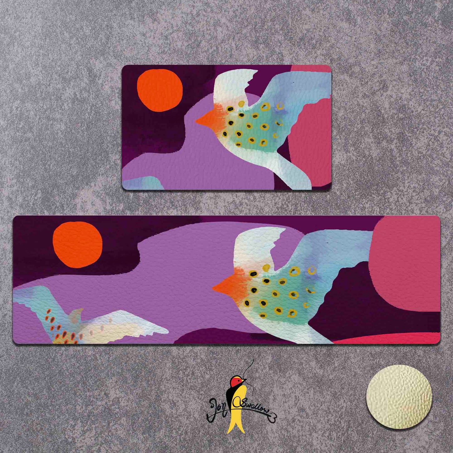 JoySwallow Personalized Kitchen Mat, Modern Abstract Bird Sun Mountain Kitchen Runner, Modern Non-Slip Anti Fatigue Standing Rug, Comfort Floor Mat for Kitchen Laundry Décor