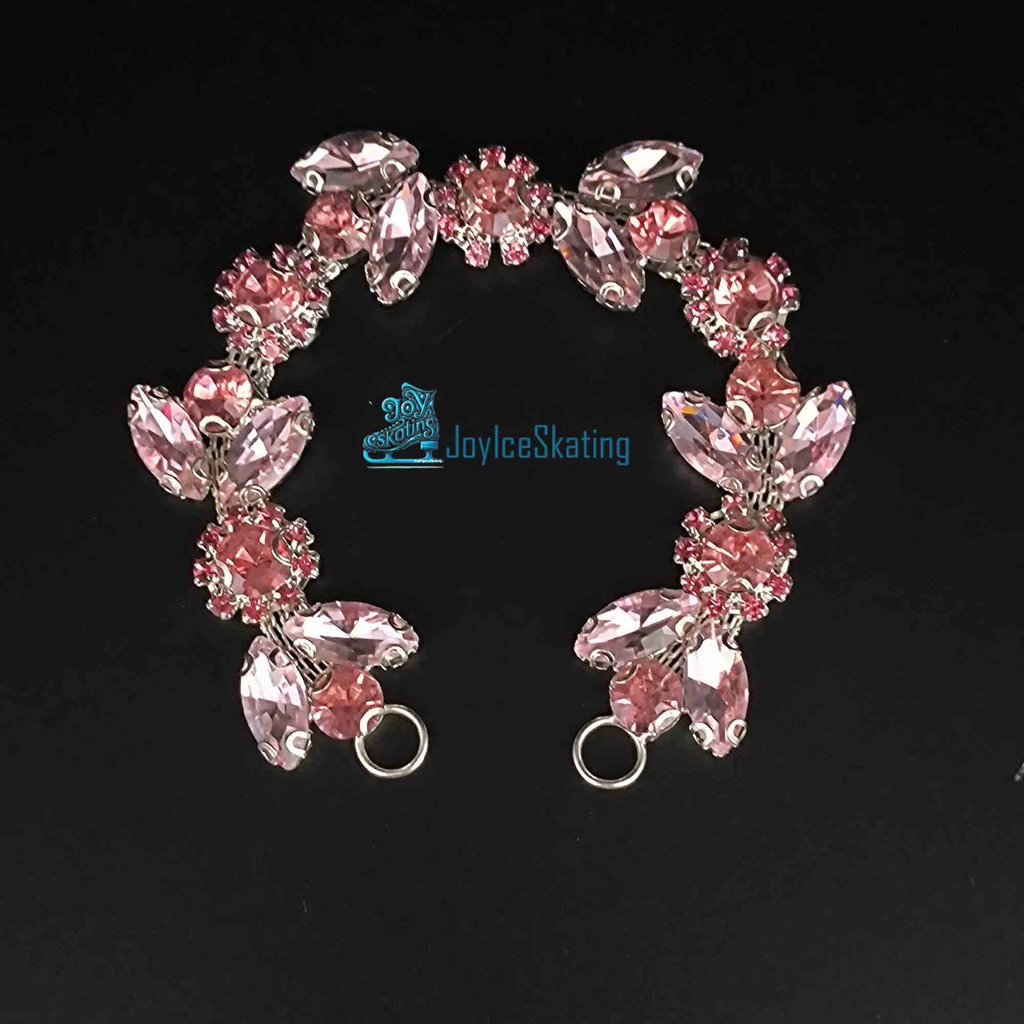 Custom Pink Rhinestone Bun Wrap, Figure Skating Hairpiece, Ballroom Hair Accessory, Crystal Glass Wedding Headdress