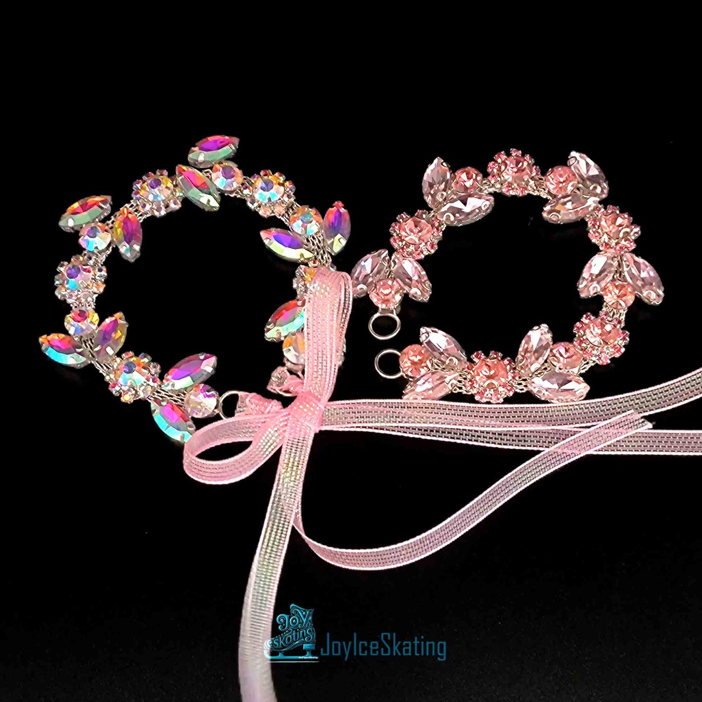 Custom Pink Rhinestone Bun Wrap, Figure Skating Hairpiece, Ballroom Hair Accessory, Crystal Glass Wedding Headdress