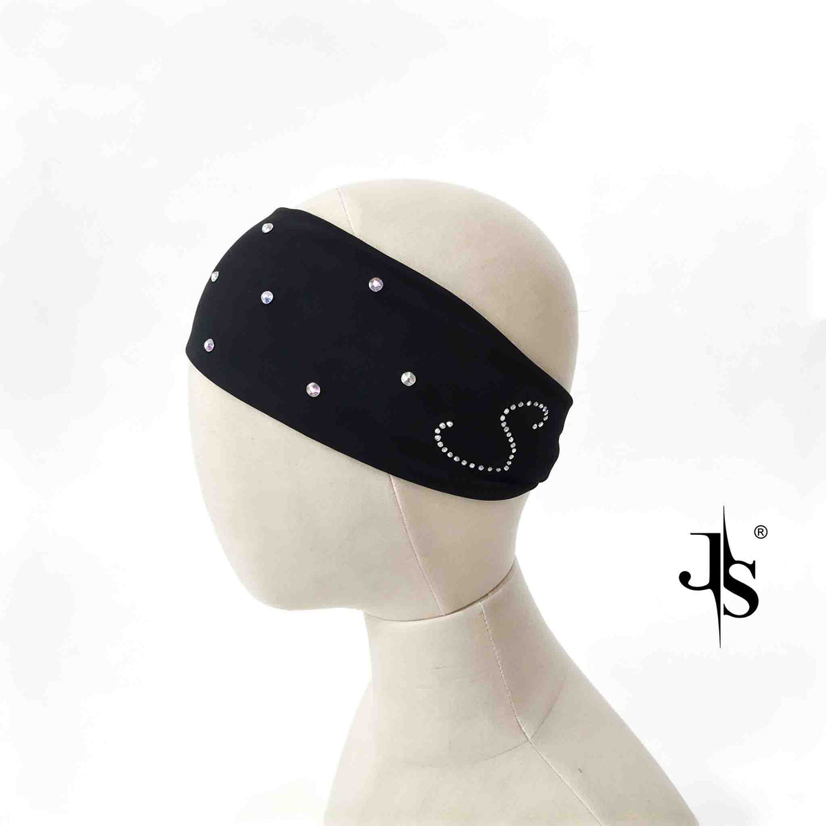 Custom Kids Figure Skating Headband with AB Rhinestones, Stretch Sports Head band Accessory, Personalized Initial