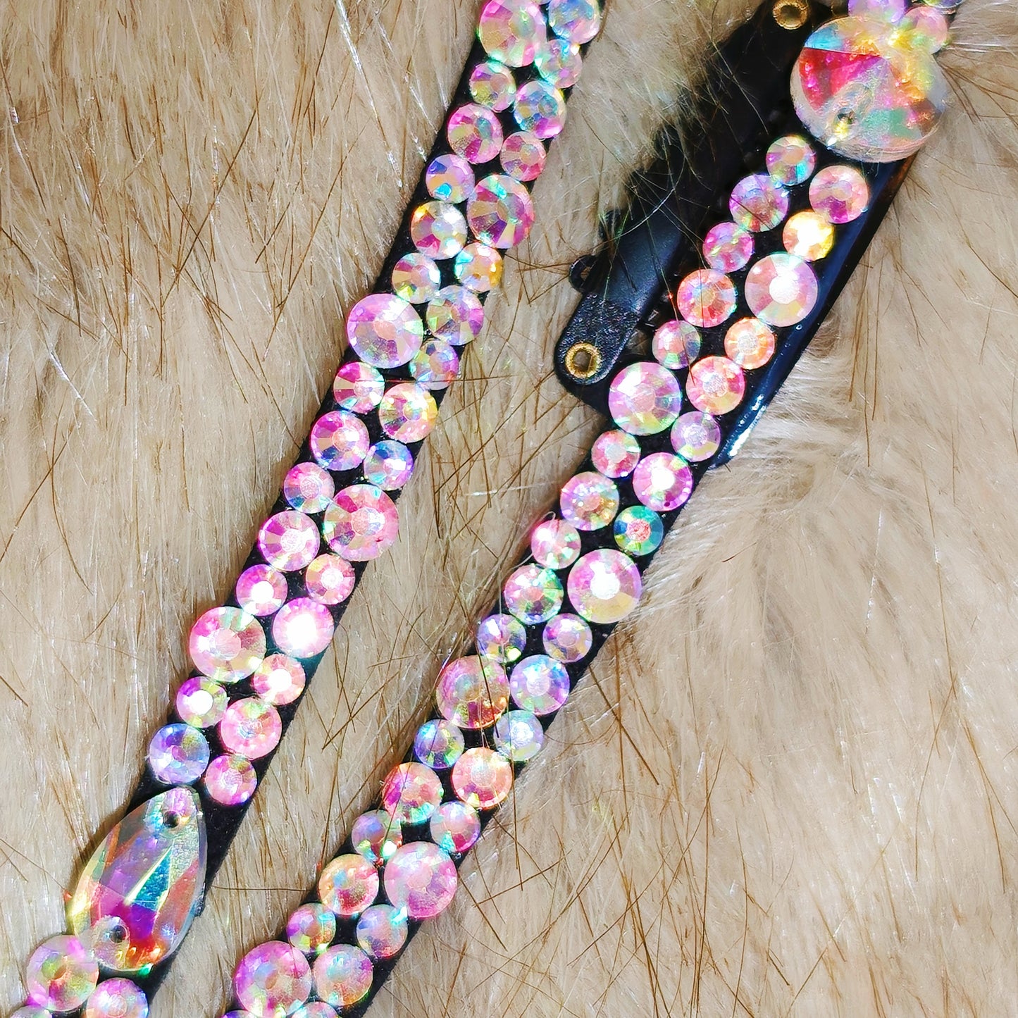 Competition Double-Row Crystal Figure Skating Hairpiece, Handcrafted Performance Accessory