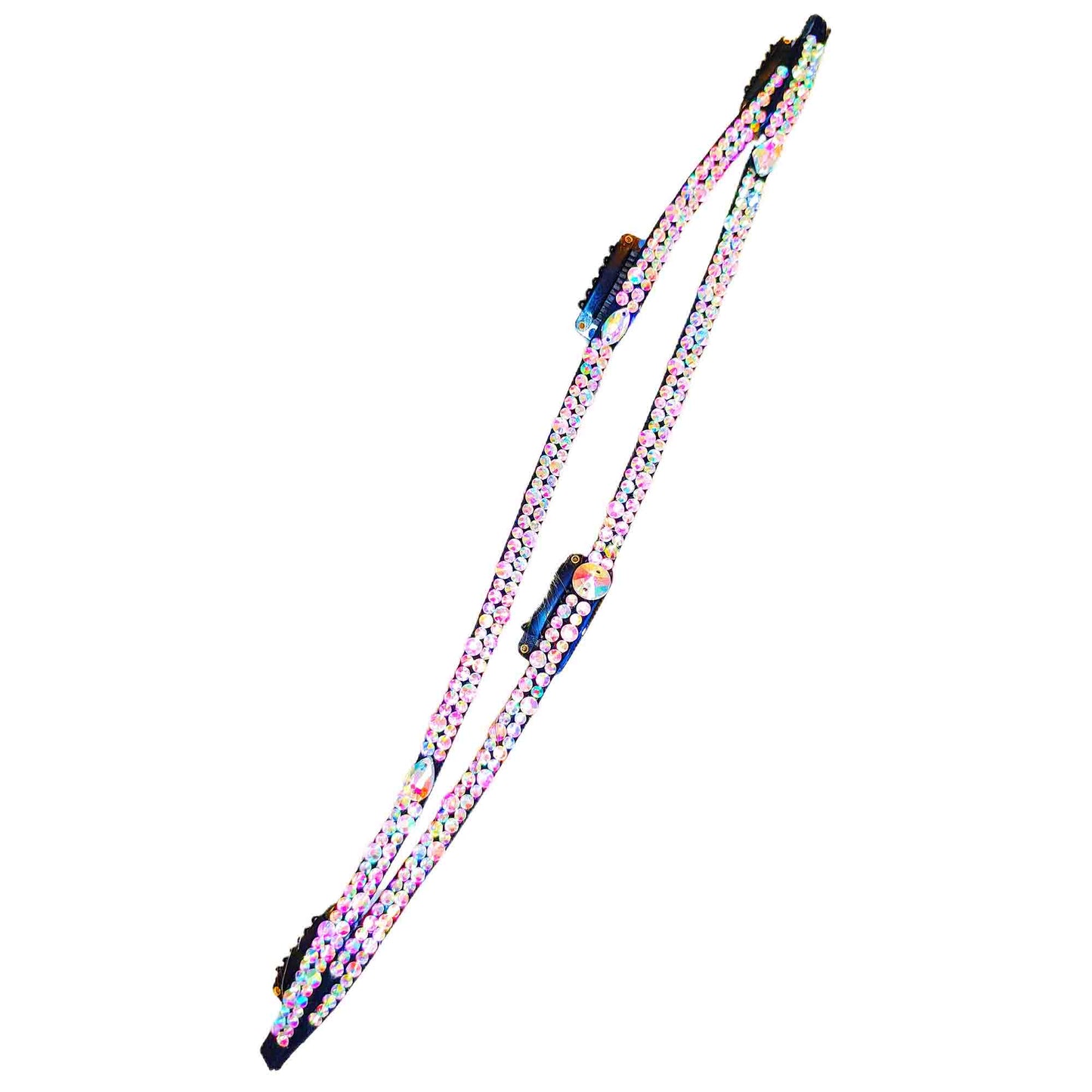 Competition Double-Row Crystal Figure Skating Hairpiece, Handcrafted Performance Accessory