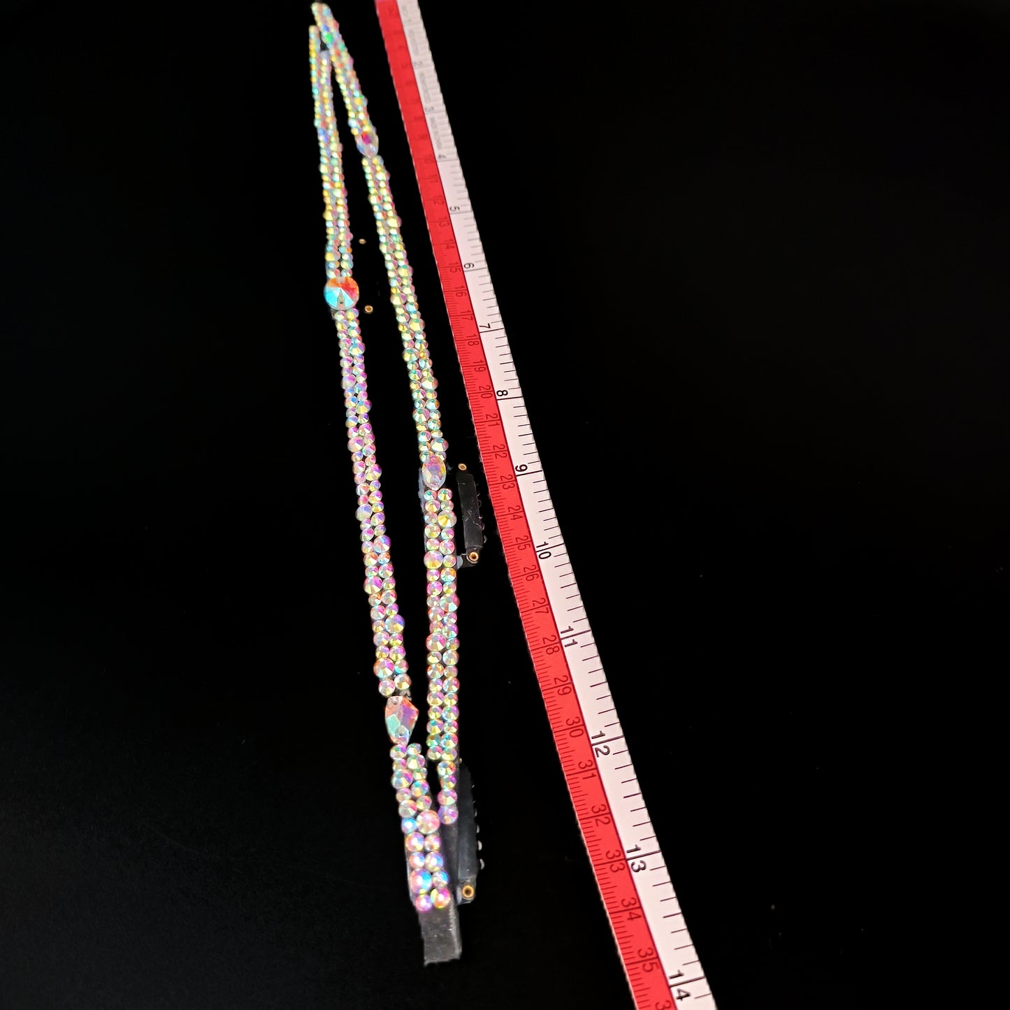 Competition Double-Row Crystal Figure Skating Hairpiece, Handcrafted Performance Accessory