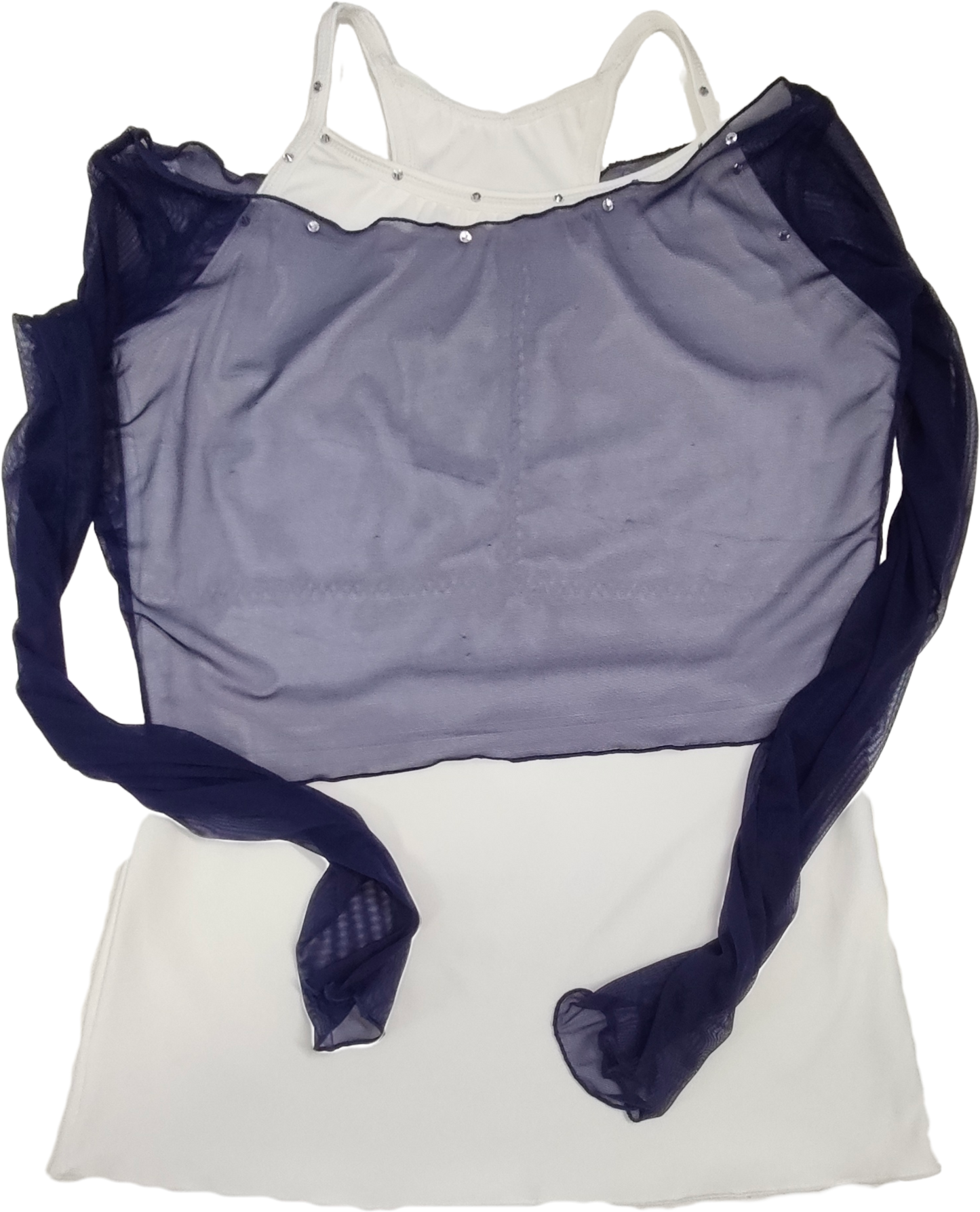 Figure Skating Layered Training Set – Camisole Tank & Mesh Crop Top