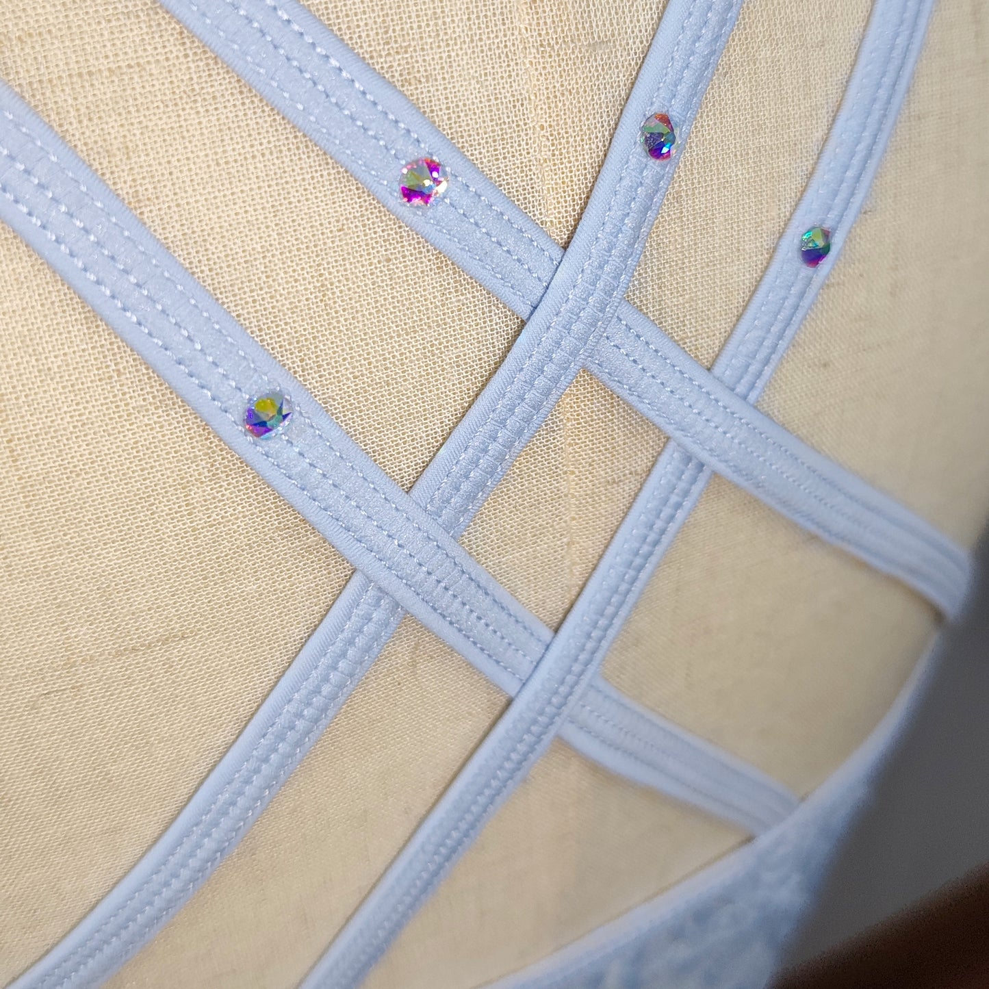 Camisola interior personalizada para patinaje artístico: tirantes con cristales y bolsillos para almohadillas